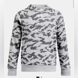 Under Armour UA Rival Fleece Printed grey hoodie sweatshirt